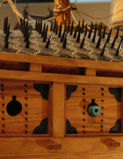 A scaled model of the turtle ship in The Saga Prefectural Nagoya Castle Museum in Karatsu, Japan © Stephen Turnbull