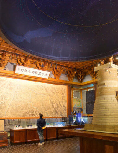 A view of a model of the Cheomseongdae Tower in the Silla Arts and Science Museum Gyeongju