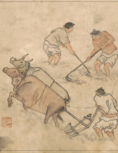 Ploughing a rice field © National Museum of Korea